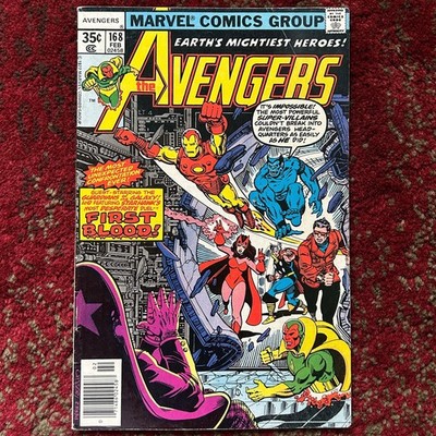 1978 The Avengers #168 with Guardians of the Galaxy by Jim Shooter Marvel Comics