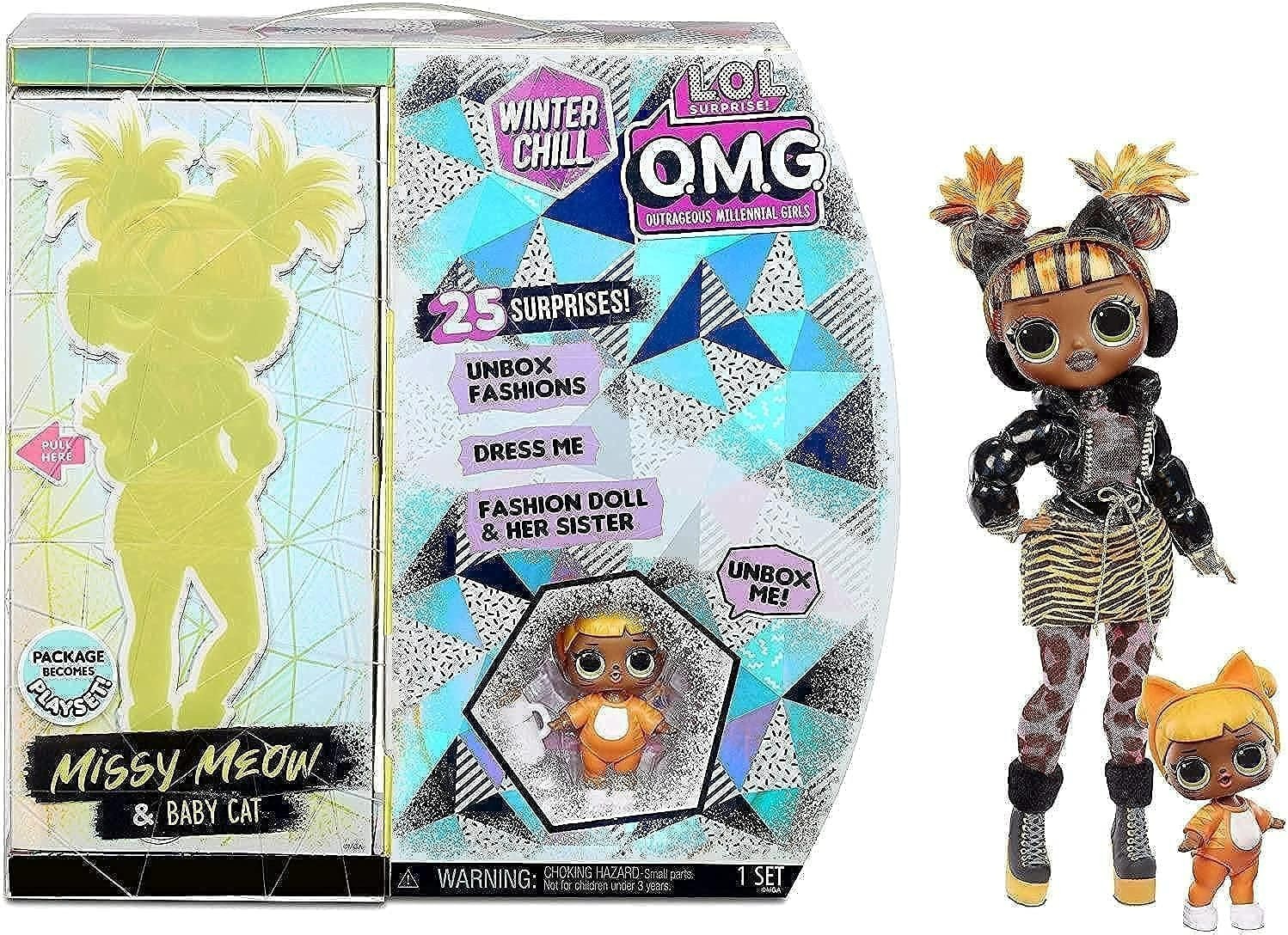 L.O.L. Surprise OMG Winter Chill Missy Meow and Baby Cat BRAND NEW