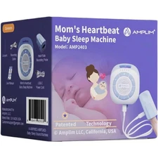 Amplim Baby Soother – Patented Heartbeat Recorder | 19 Calming Sounds | Portable