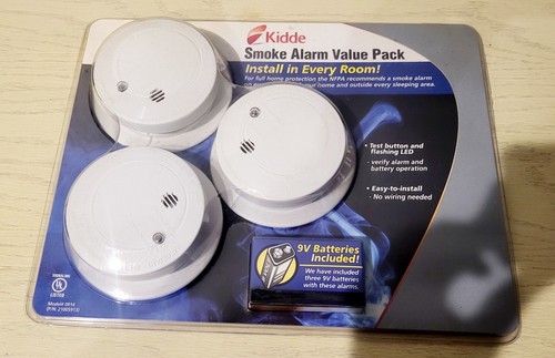 Kiddie Smoke Alarm Value Pack Set of 3 Smoke Alarms Model 0914 New Sealed