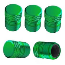 Tire Valve Stem Caps - 5 Pack Corrosion Resistant Premium Universal Green