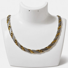 4-in-1 Bio Magnetic Therapy Titanium Necklace Two Tone Gold Silver 18" Element
