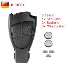 3 Tasten Schl&uuml;ssel Geh&auml;use f&uuml;r Mercedes Benz W209 C209 A209 CLK + 2x Batterie