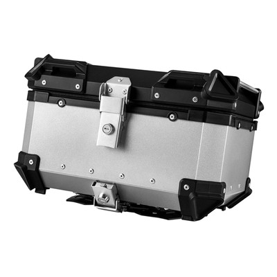 Silver -- Waterproof & Shockproof Motorbike Tail Box   65L Large Capacity