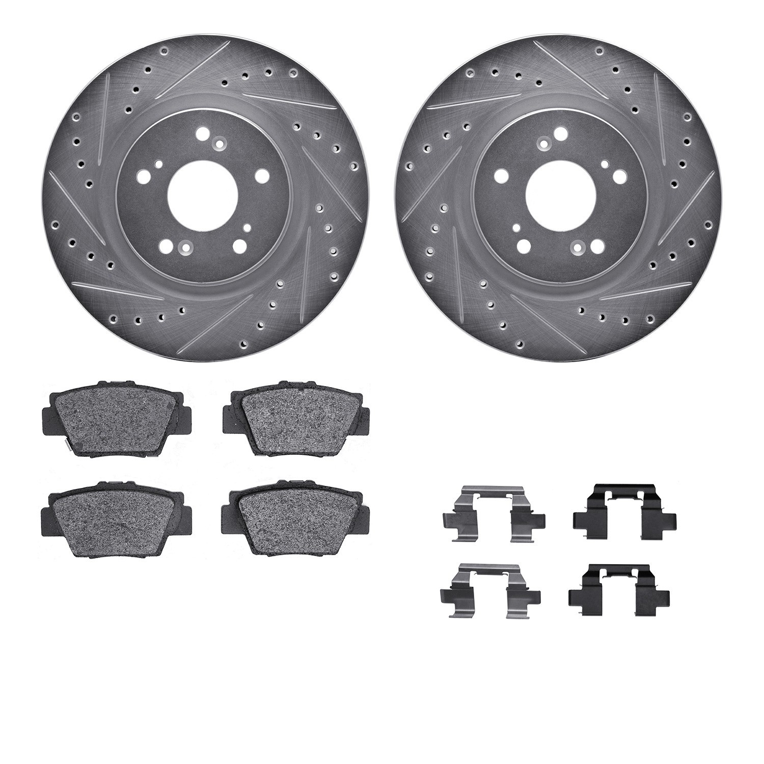 For Acura NSX 97-05 R1 Concepts Drilled & Slotted Rear Brake Kit w Optimum Pads