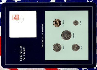 コレクション Coin Sets of All Nations Coin Sets of All Nations Norway w/card UNC 10,50 Ore 5,10 Kroner