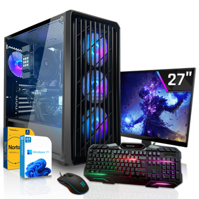 Gaming PC Set Intel i5-14400F Nvidia 5060 8GB 32GB DDR4 1TB NVMe 27 Zoll TFT