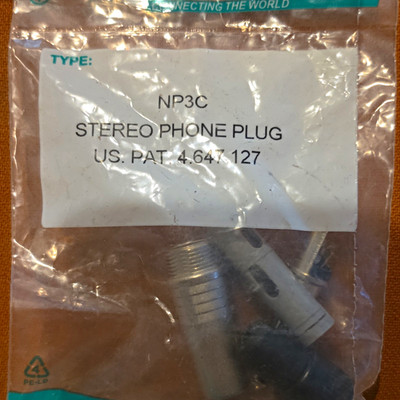 9- Neutrik NP3C 1/4 in TRS Male Stereo Phone Plug Audio Connectors Silver