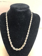 Womens Gold Tone Metal Graduated Twisted Rope Chain Necklace 18 Free Shipping