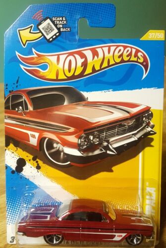 Hot Wheels '61 Impala Red with HW Window Visor Variation 1:64 New 2012  - Picture 1 of 10