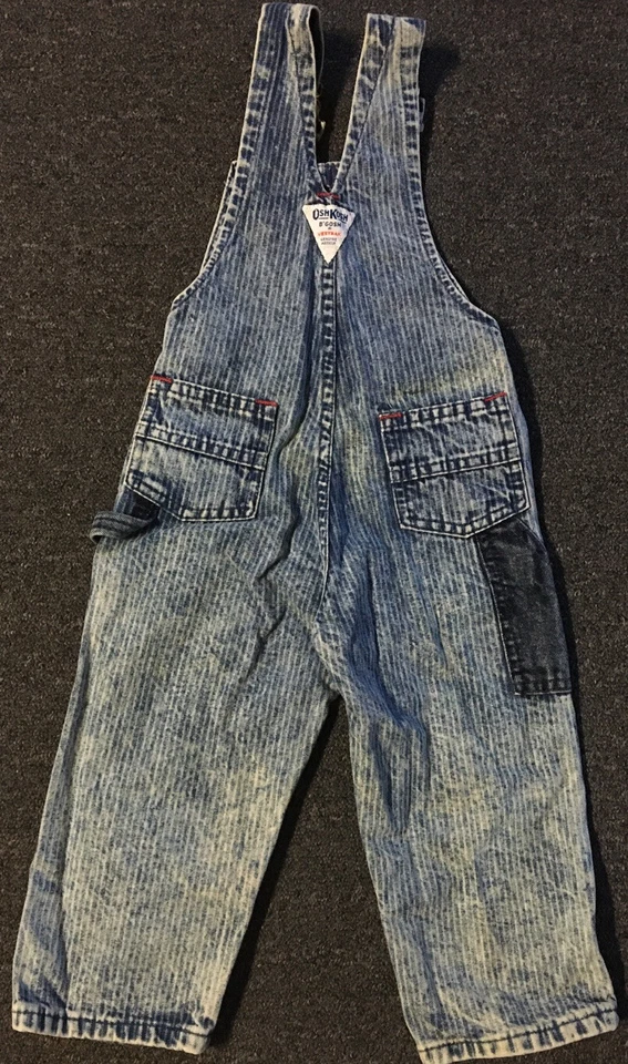 Mono de Colección Oshkosh B’gosh Vestbak Bebé 3T EE. UU. Conductor Rayas Grunge Años 70 Foto 2 de 4