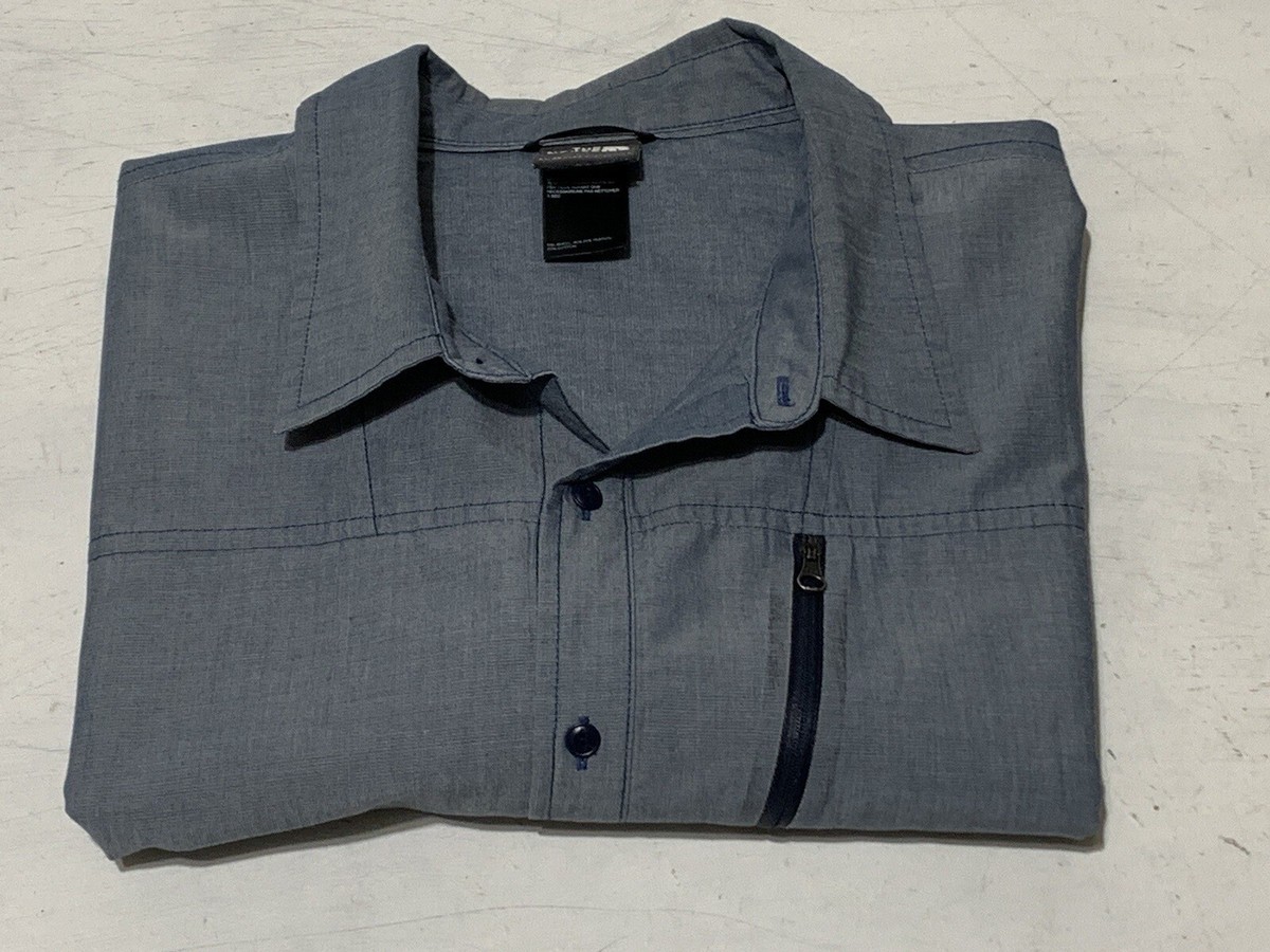 The North Face Front Zip Pocket Long Sleeve Denim Shirt Men's Size