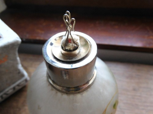 rare trés belle lampe de style berger, brule parfum decor émaillée ancienne - Foto 9 di 11