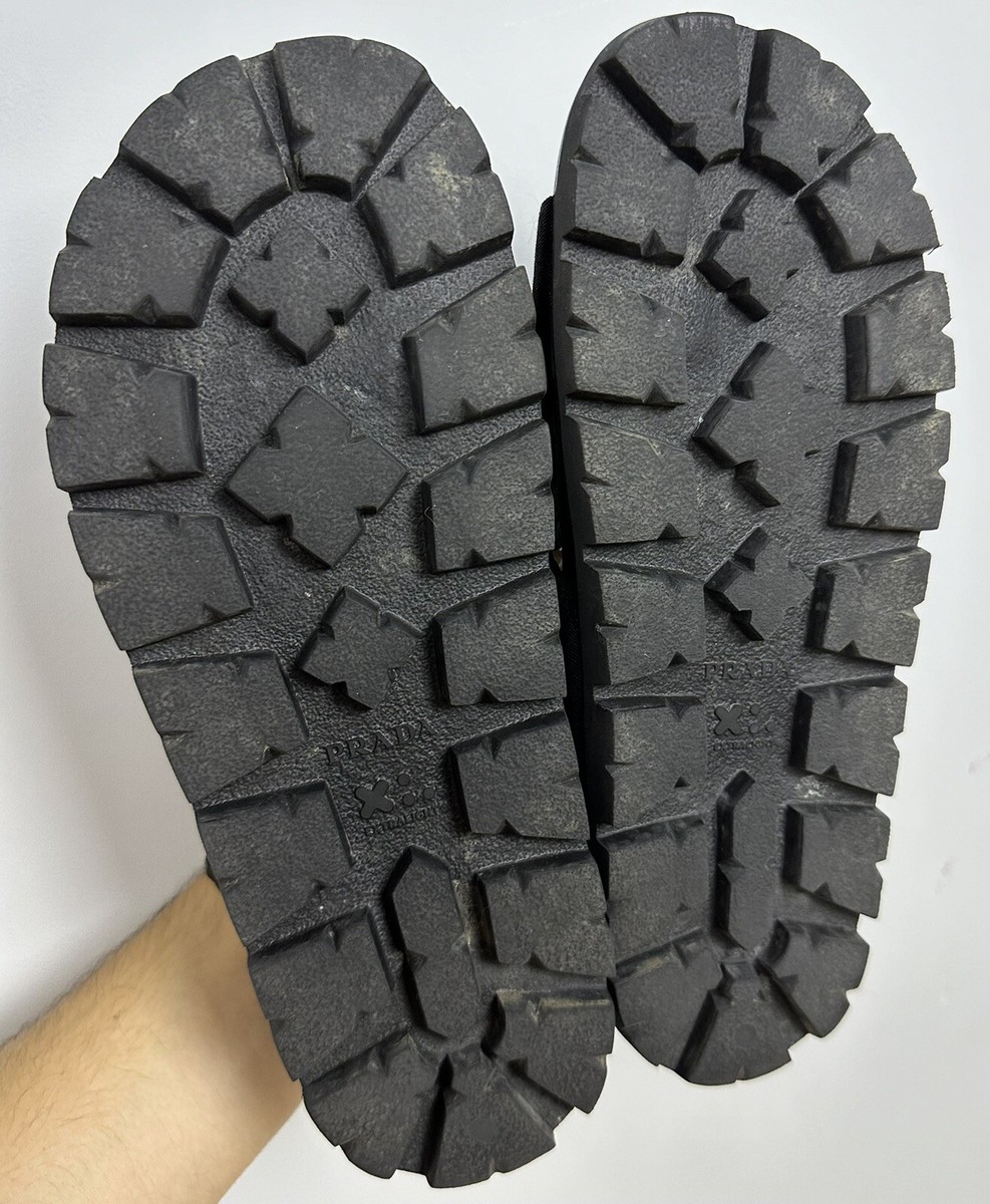 Prada Logo Strap Crisscross Sandals Black Leather 36.5 Extra Prada Logo Strap Crisscross Sandals Black Leather 36.5 Extra