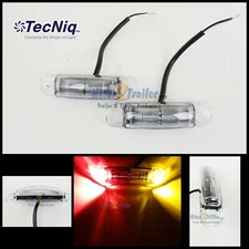 (2) Tecniq LED Red/Amber Clear Trailer Truck fender marker light clearance S91