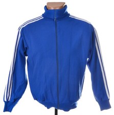 ADIDAS VINTAGE 1980 S BLUE FOOTBALL JACKET S WEST GERMANY