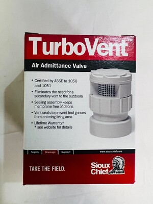 #ad #ad Sioux Chief TurboVent 250 40 1 1 2 in. Hub x 2 in. Dia. Hub PVC Air Valve $17.99