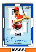 1-2019 LEAF PERFECT GAME BLUE AUTO DREW ROMO ROCKIES 2/30 #BA-DR1