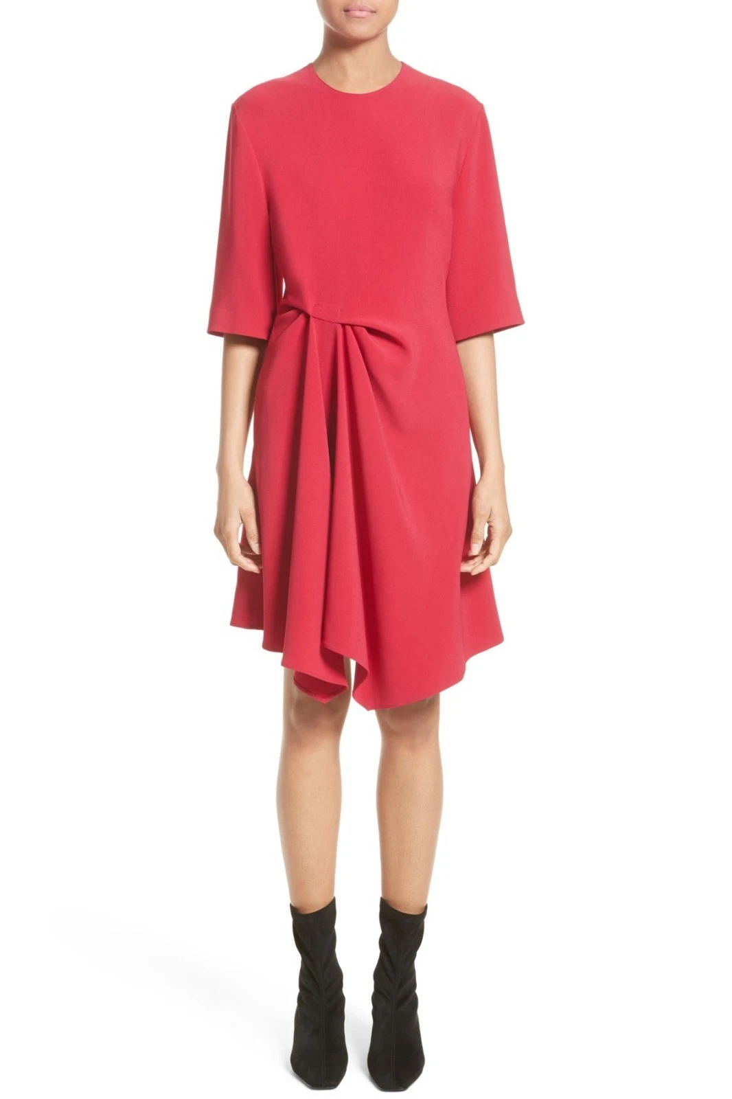 Stella McCartney — STELLA McCARTNEY Hot Pink Drape Pleated Stretch Knit Cocktail Dress 14 US = 48