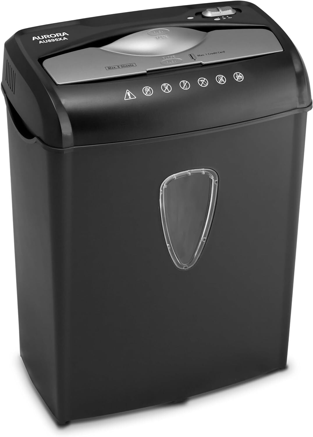 Aurora 8-Sheet Professional Credit Card/Paper Shredder Cross-Cut for Home Office