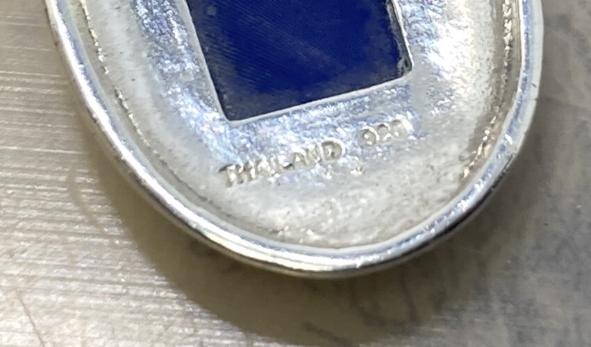 Handmade Rectangular Lapis Glossy 925 Sterling Ov… - image 9