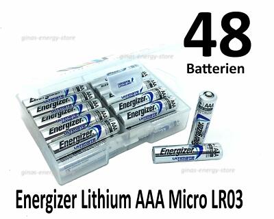48 x Energizer Ultimate Lithium AAA Micro in Nemt Flachbox