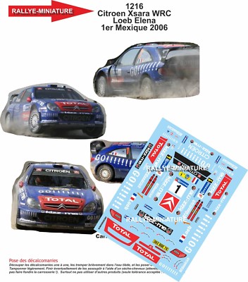 DECALS 1/24 REF 1216 CITROEN XSARA WRC SEBASTIEN