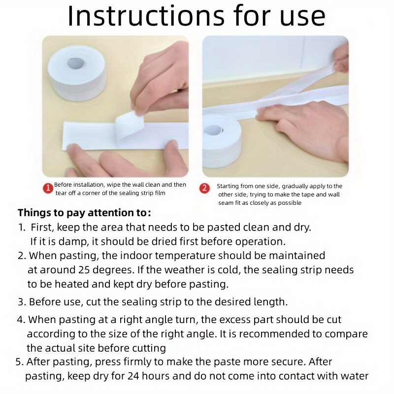 Waterproof Mold Resistant Self Adhesive Sealant Strip for Kitchen Bathroom