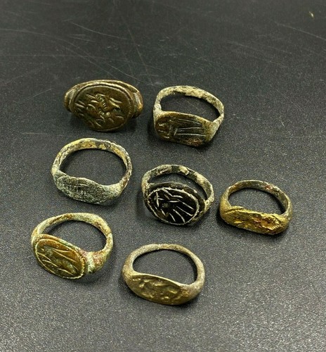 Anillos de sello antiguos romanos griegos Cercano Oriente nómada de bronce joyería antigua | eBay