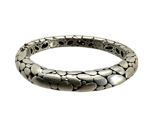 John Hardy Sterling Silver Kali Pebble Hinged Cuff Bracelet