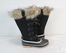 JBU Ella Bella Black Waterproof Womens Faux Fur Snow Boots BRSJUN23 NEW