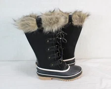 JBU Ella Bella Black Waterproof Womens Faux Fur Snow Boots BRSJUN23 NEW