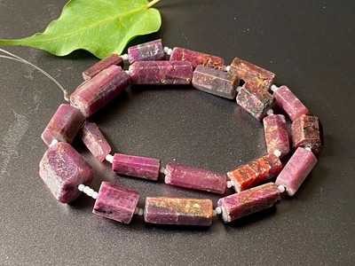 Natural Ruby gemstone hexagon shape beads size 21-11 mm 8 inches Strand W-23