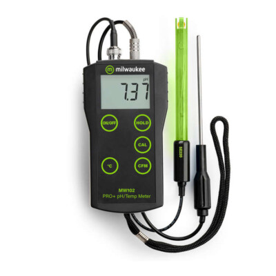 Milwaukee MW102 PRO+ 2-in-1 pH- und Temperaturmessgerät mit ATC für Growbox