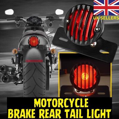 Motorrad Rücklicht Rund Universal Rot Heckbremse Stopp Laufleuchte Neu