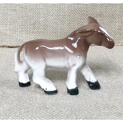 Vintage Donkey Mule Pony Horse Porcelain Figurine Japan Farm Core AS IS READ