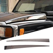 Car Front Hood Side Trim Decorative Cover Chrome Steel Kit For Hummer H3 2005-09
