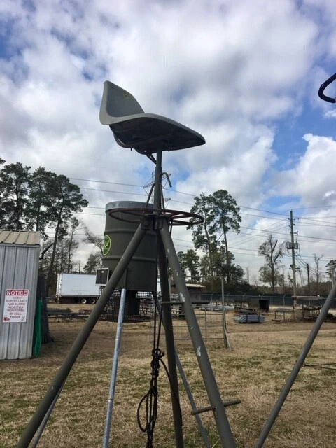 Hunting Tripod - Tripod all set up for Whitetail Deer hunting