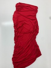 Prettylittlething Womens Red Slinky Ruched One Shoulder Midi Dress Size 26