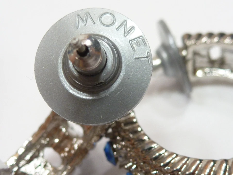 (B1) Hermosos pendientes de aro de Monet - cristales azules - orejas perforadas Foto 4 de 4