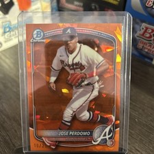 2024 Bowman Chrome Sapphire Prospects Jose Perdomo Orange Refractor /25