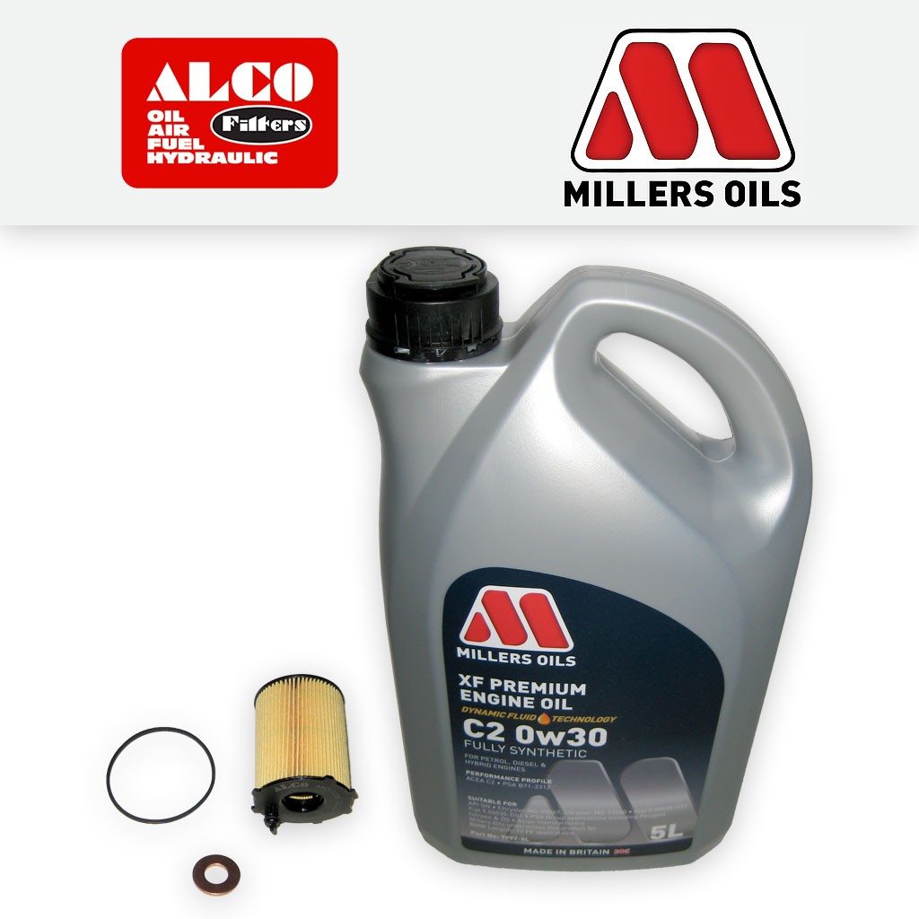 SERVICE KIT for CITROEN DS4 1.6 HDI OIL FILTER +0w30 C2 OIL (2011-2015)