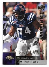 MICHAEL OHER 2009 UPPER DECK STAR ROOKIE EXCLUSIVES 74 OLE MISS BALTIMORE RAVENS