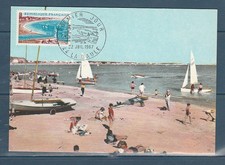 carte 1er jour la plage voiliers 44 la Baule 1967