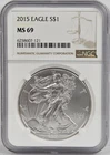 2015 Eagle S$1  MS 69 Brown Label NGC