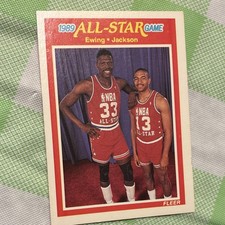 Fleer 1989-90 All-Star Game Mark Jackson Patrick Ewing NBA #167 Basketball Card