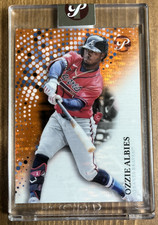 2022 Topps Pristine Ozzie Albies Braves Encased Orange Refractor **SSP #'d /25**