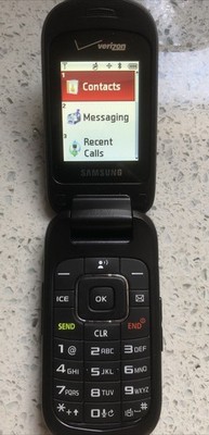 Samsung Gusto 2 SCH-U365 Black Flip Phone Verizon Battery Untested 