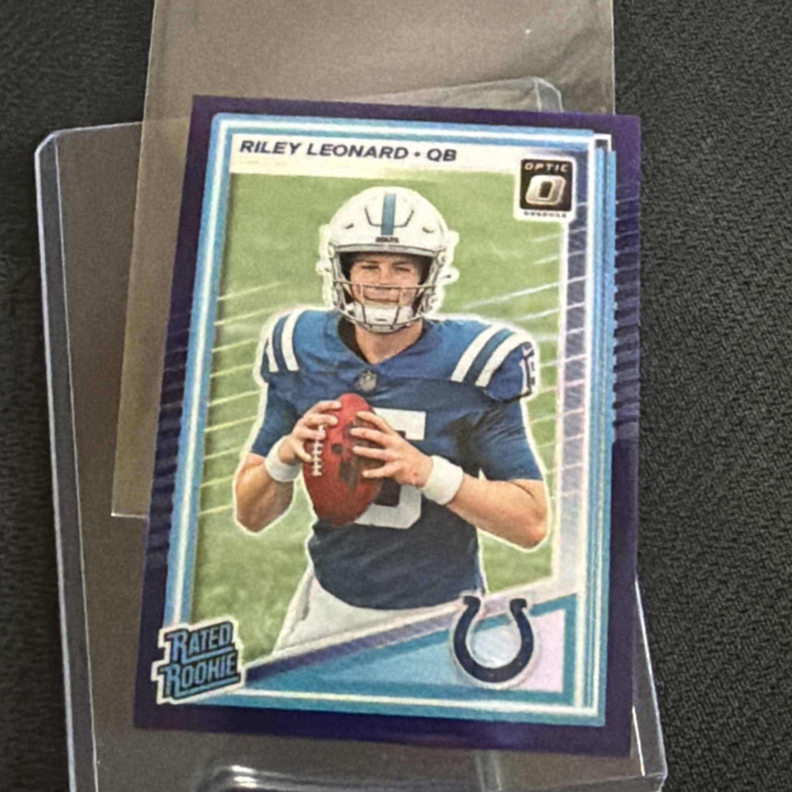 Riley Leonard Purple Rated Rookie /60 2025 Panini Donruss Optic #255 Colts