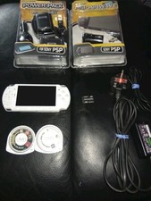 Sony PSP White 2003 Bundle Charger Battery 2 Games Memory Card Accesories